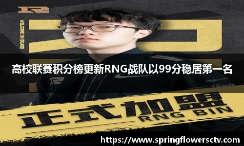 高校联赛积分榜更新RNG战队以99分稳居第一名