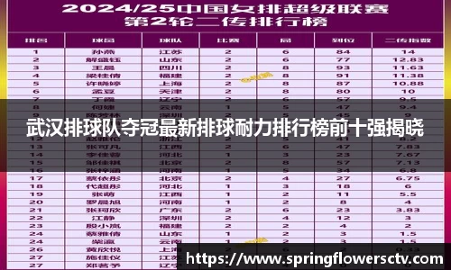 武汉排球队夺冠最新排球耐力排行榜前十强揭晓